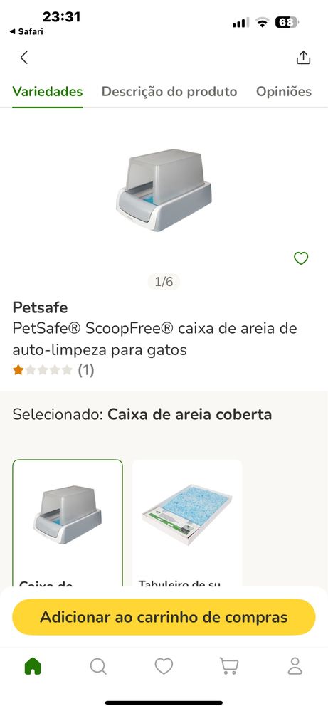 Cesto areia gatos eletrico