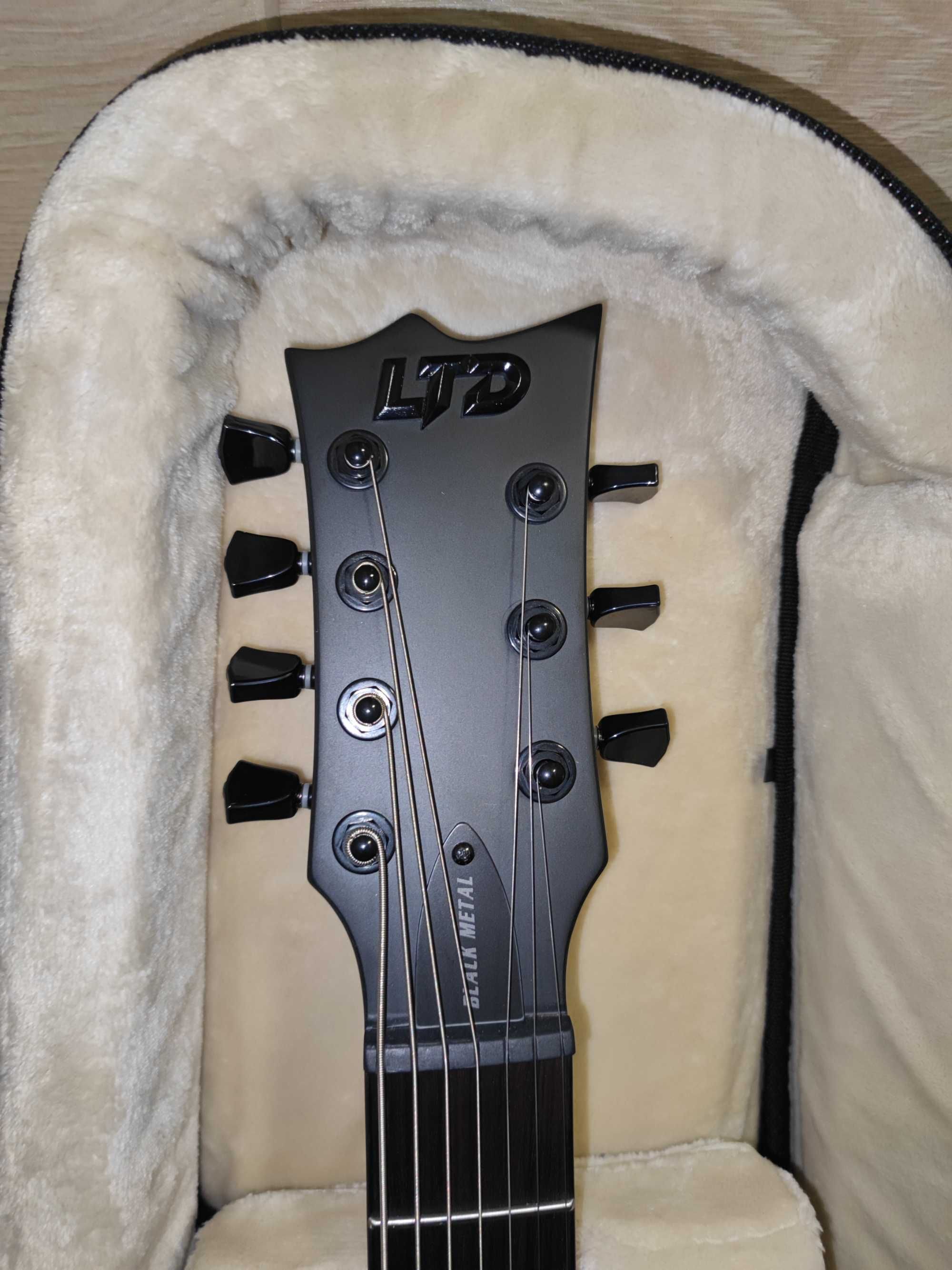 LTD VIPER-7B Black Metal Baritone with Gator G-PG-ELECTRIC