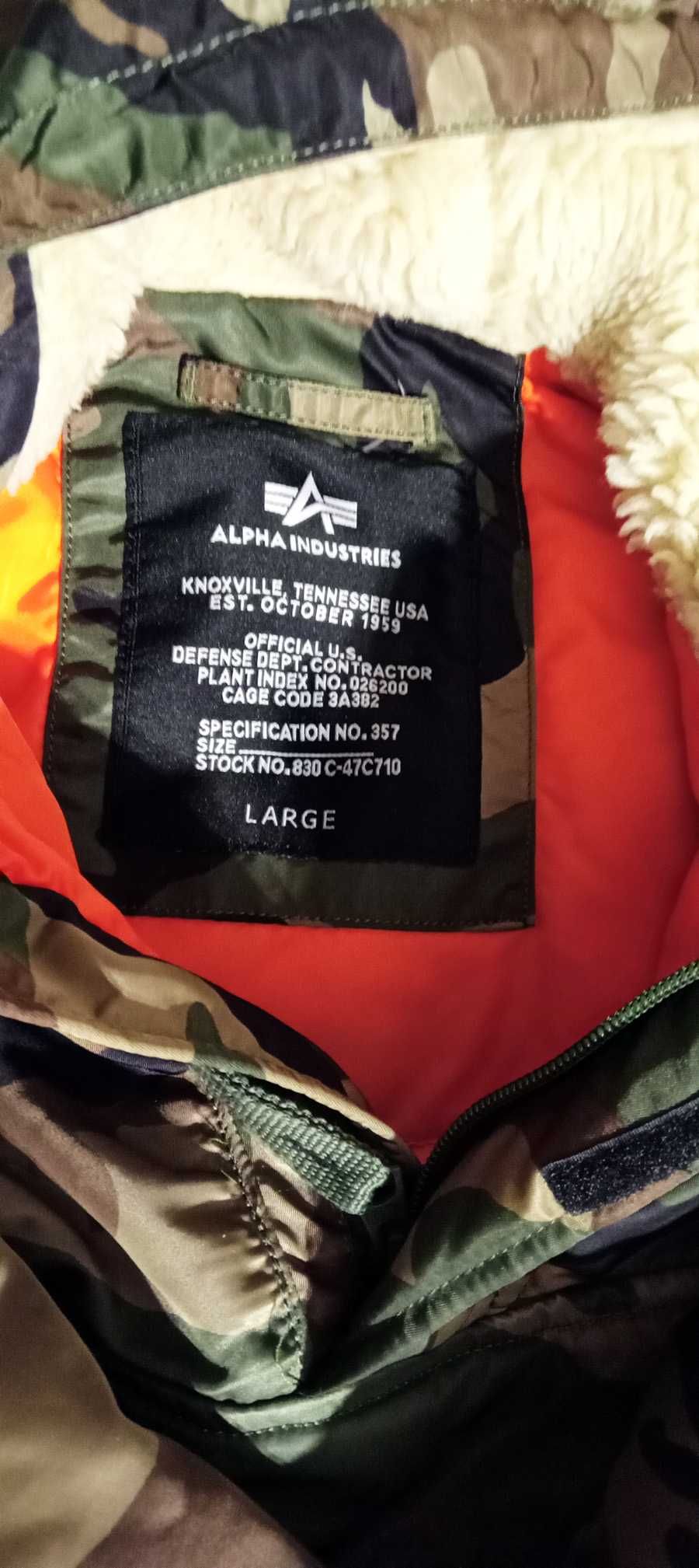 Kurtka Alpha Industries L camo anorak raz ubrana snowboard narty