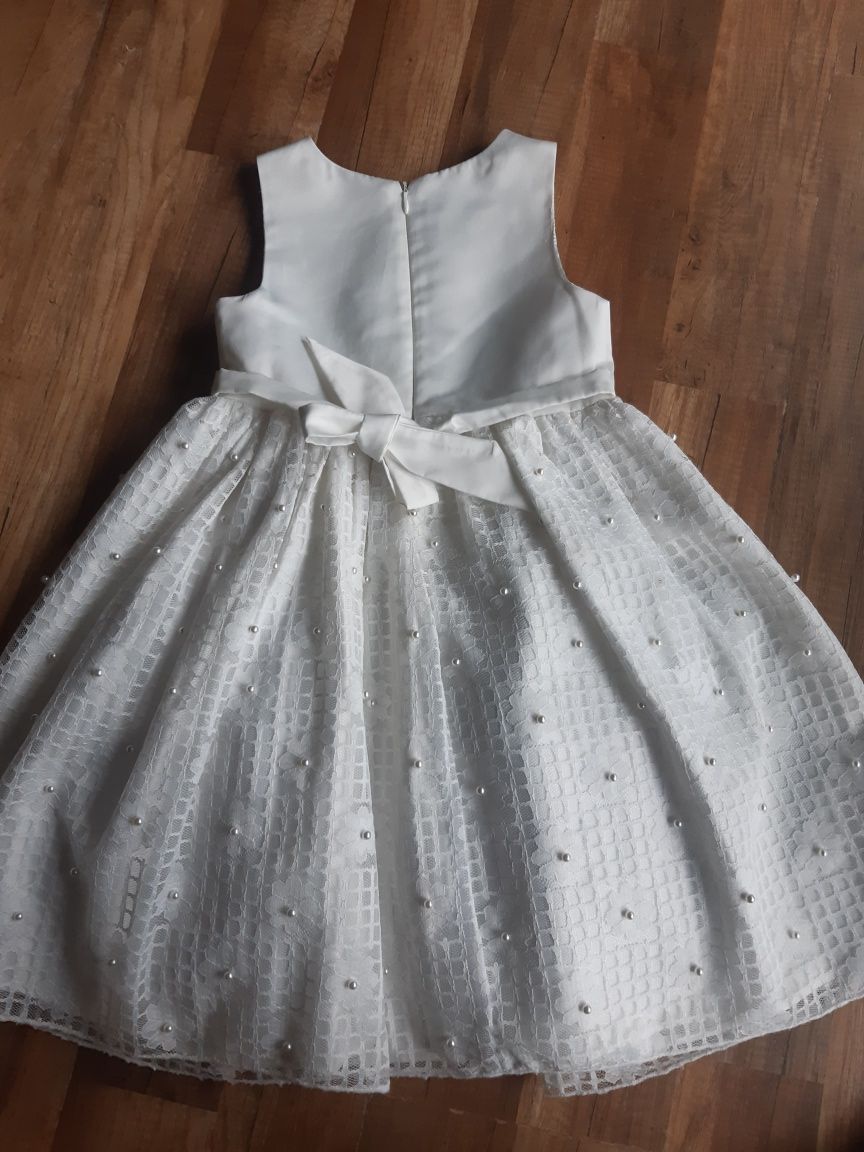 Sukienka koronkowa 110 cinderella 5 Biała elegancka komunia wesele