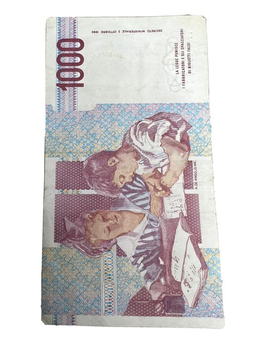 Banknot Maria Montessori 1000 lirów [1990 IDEALNY STAN]