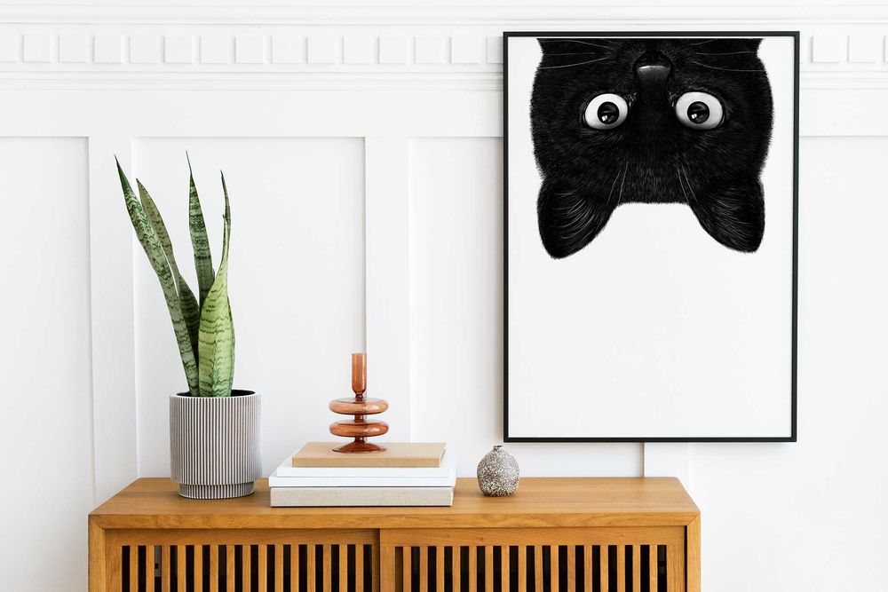 Kot "Angry Black Cat vol.2" PLAKAT A3 - Vintage - trzeci plakat GRATIS