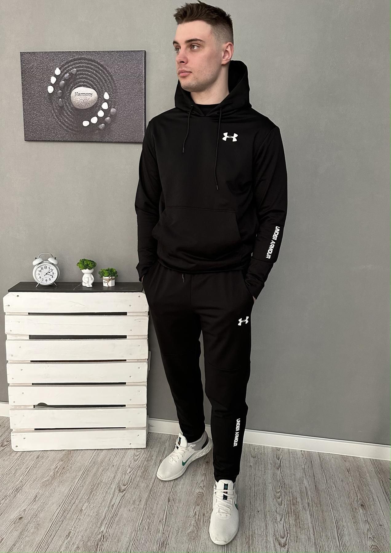 Демісезонний спортивний костюм Under Armour чорний худі + штани