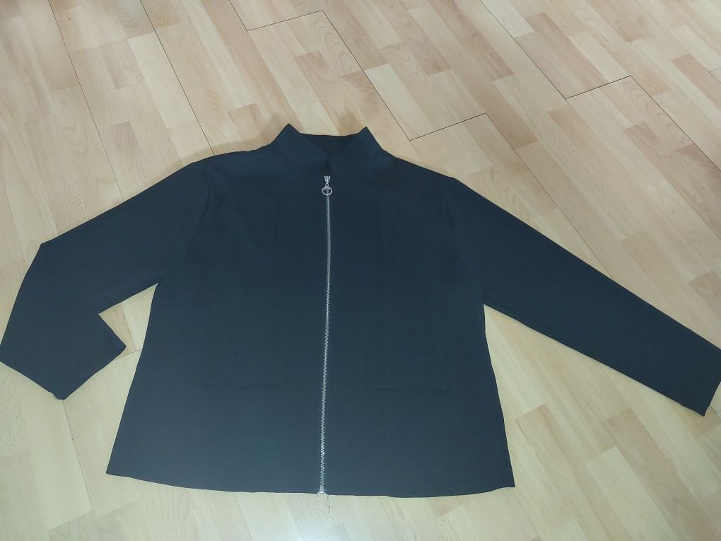 Czarna lekka kurtka ala zakiet piękny r 48 4xl plus size duży