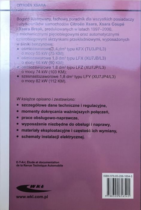 Książka napraw Citroen Xsara w języku polskim WKŁ sam naprawiam