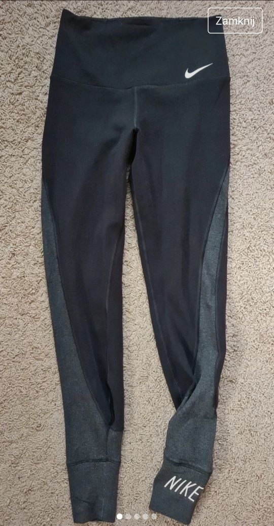 Nike Peeformance czarne sportowe legginsy XS