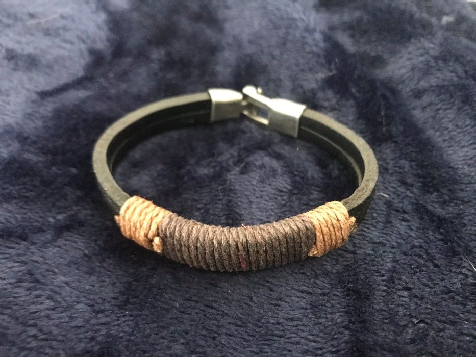 Pulseira Homem em Couro Natural (Nova)