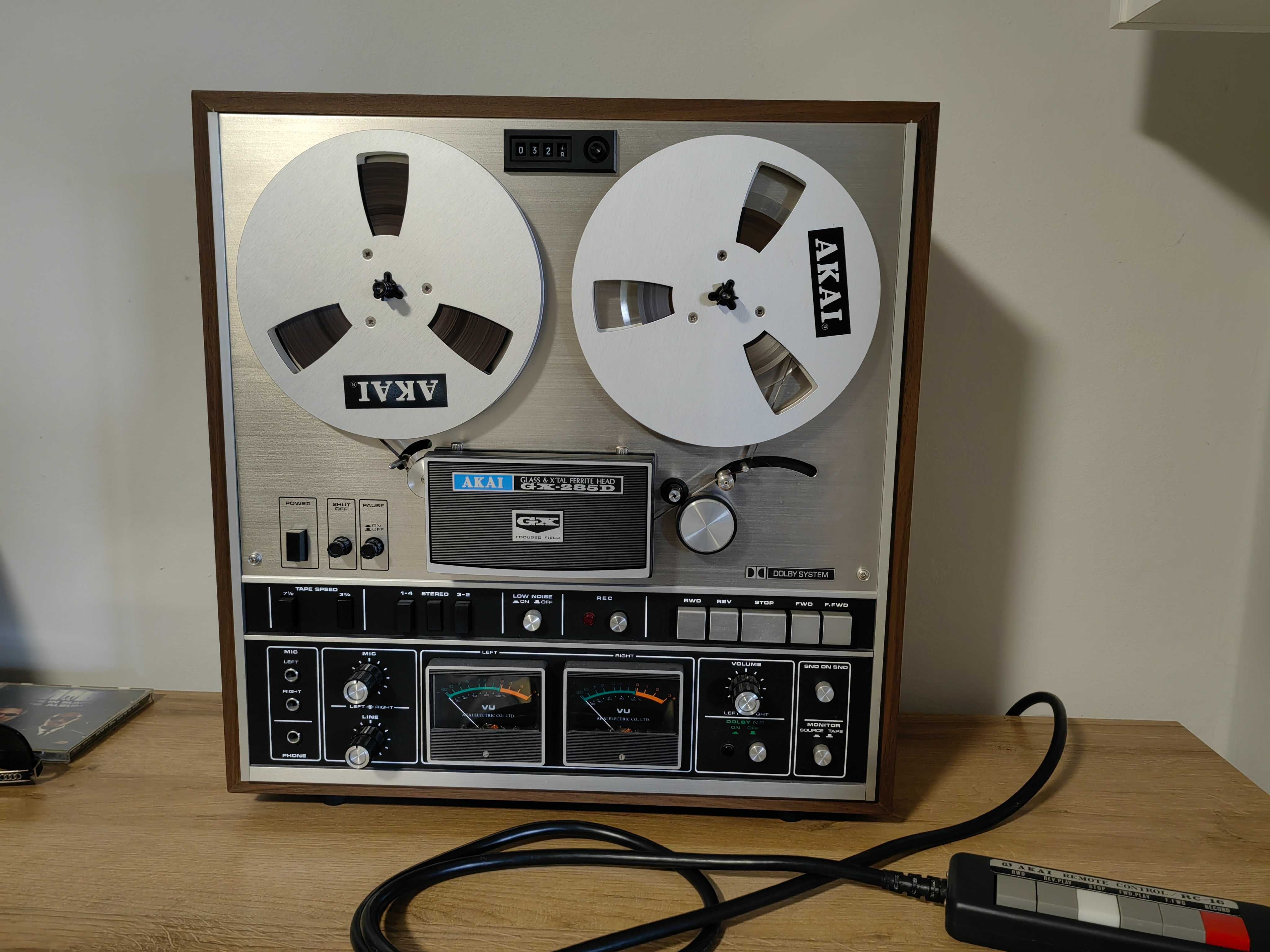 Akai GX285D z pilotem magetofon szpulowy piękny kompletny vintage