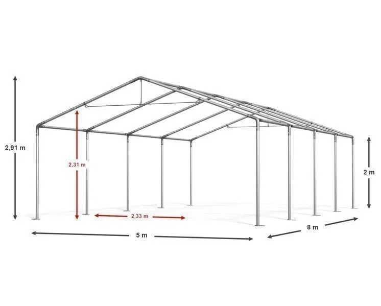 Namiot magazynowy Hala namiotowa Pawilon ogrodowy 5x8x2m 560g SUMMER