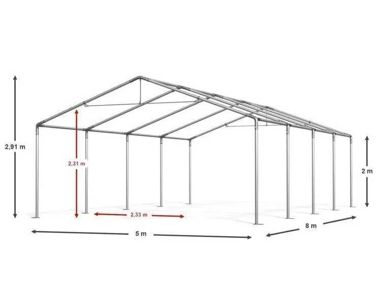 Namiot magazynowy Hala namiotowa Pawilon ogrodowy 5x8x2m 560g SUMMER