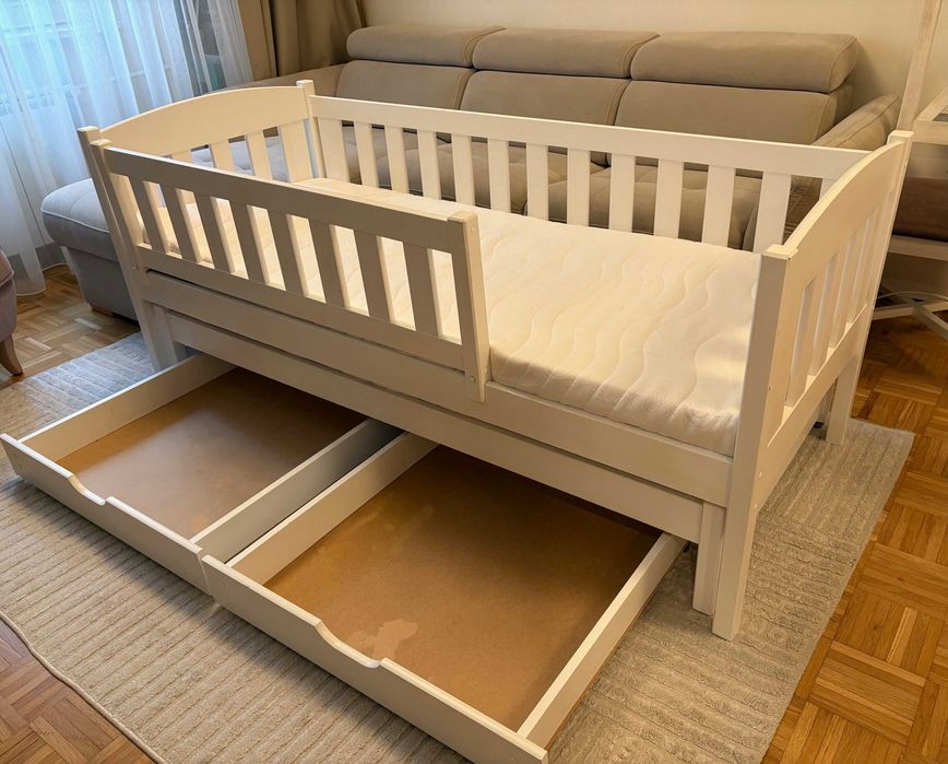 Łóżko LanoMeble dwuosobowe 170x70 dla dzieci. Materace, bariery GRATIS