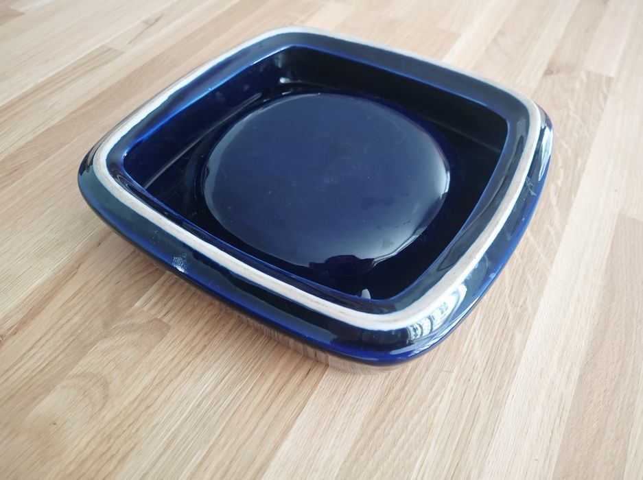 popielnica ceramiczna szkliwiona PRL retro piękna popielniczka made PL