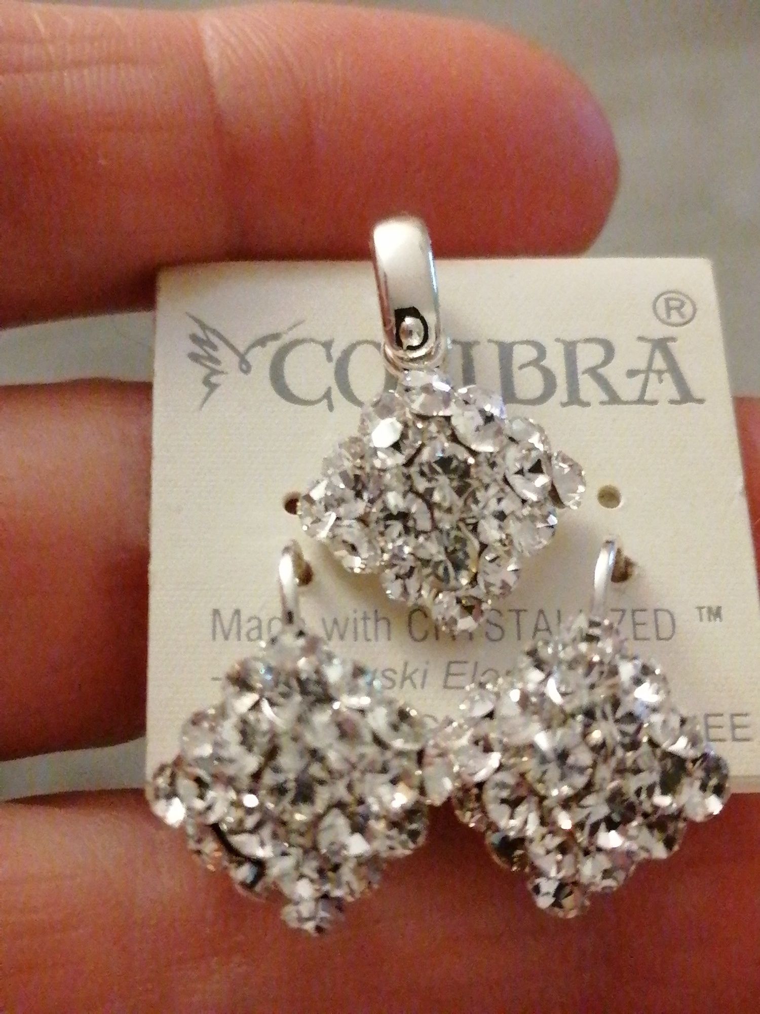Komplet biżuterii COLIBRA z kryształami Svarowskiego nowy