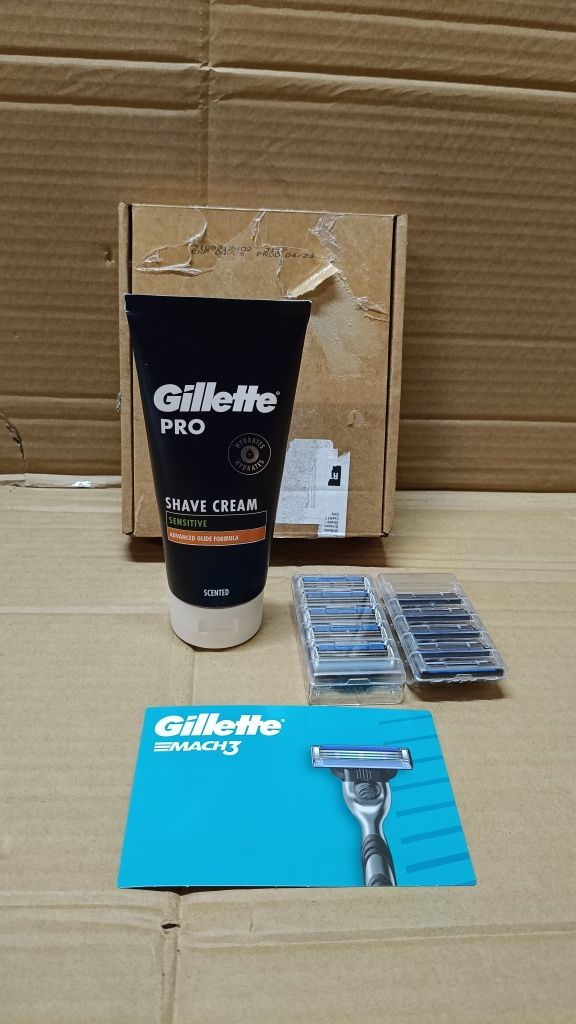 Gillette Mach3 Wkłady wymienne 10 szt+krem do golenia pro