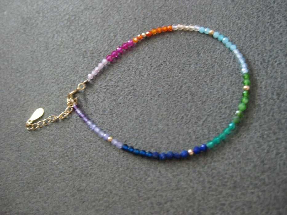Pulseira Arco Iris com Pedras Naturais NOVA