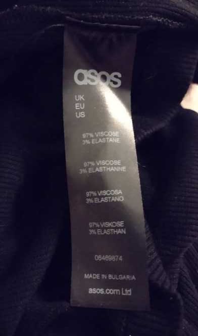 (46/3XL) ASOS/ Czarna sukienka dzianinowa z Londynu