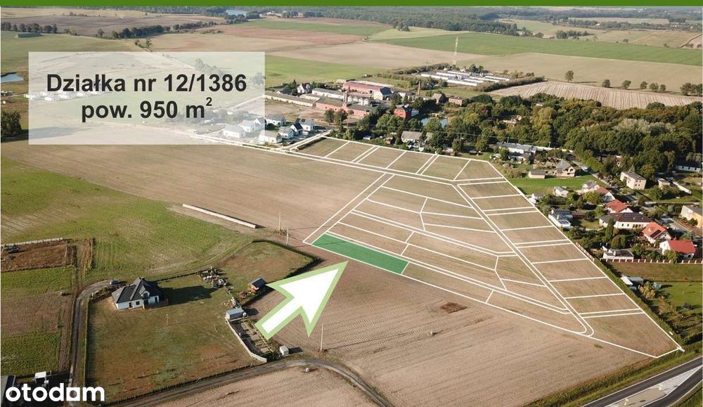 Działka budowlana 950m2 – MPZP, prąd, wod-kan, sklep, szkoła, szynobus