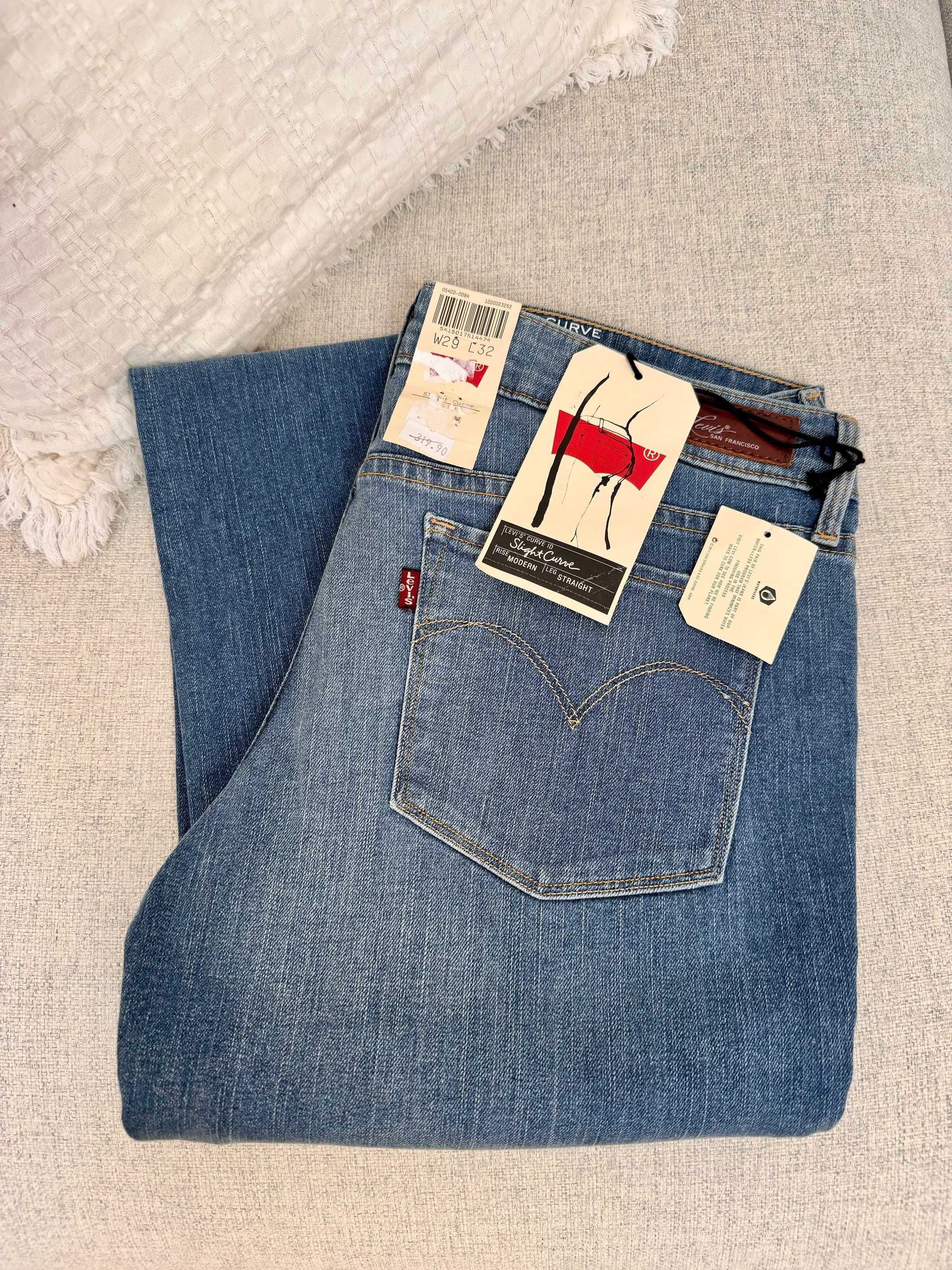 Levis levi's spodnie damskie dżinsy jeansy 29/32 niebieskie nowe