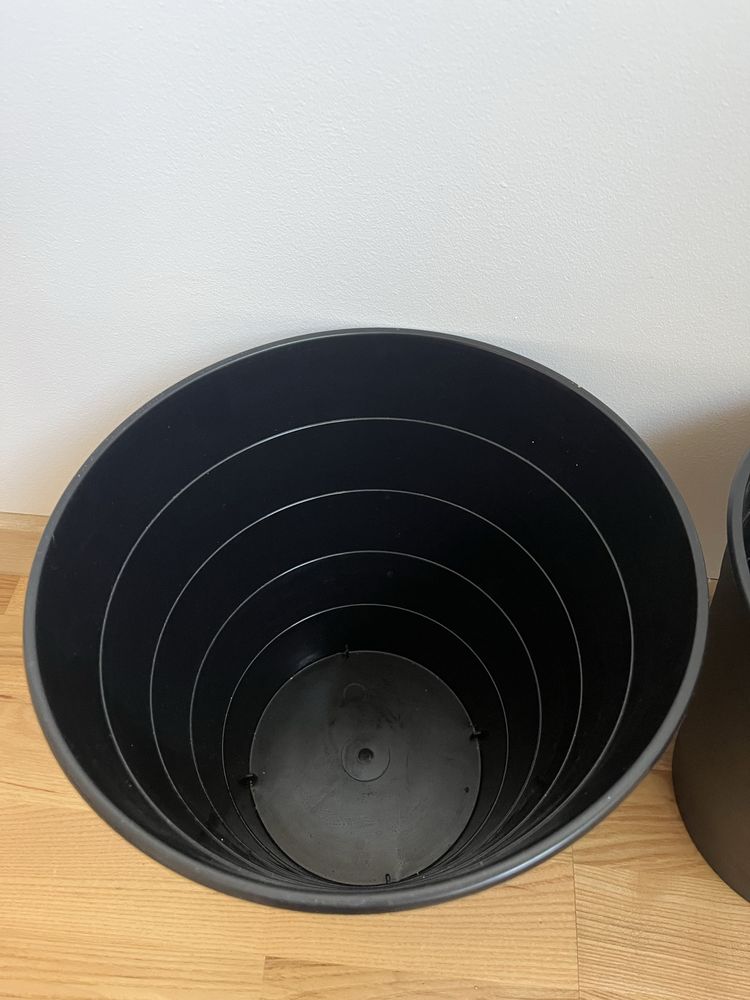 IKEA 2 szt czarny kosz na odpady śmieci 10 L