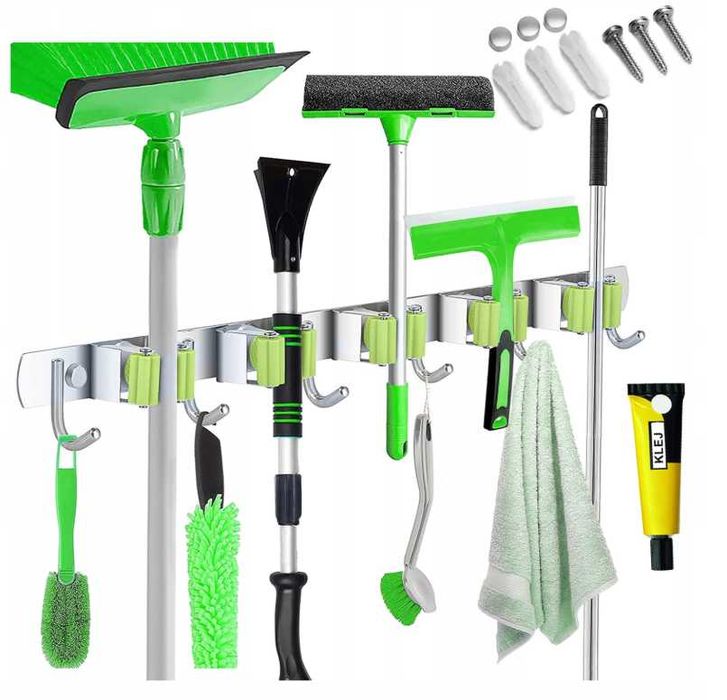 Uchwyt Wieszak Ścienny na Narzędzia Miotły Mop Grabie Ogrodowe Hak