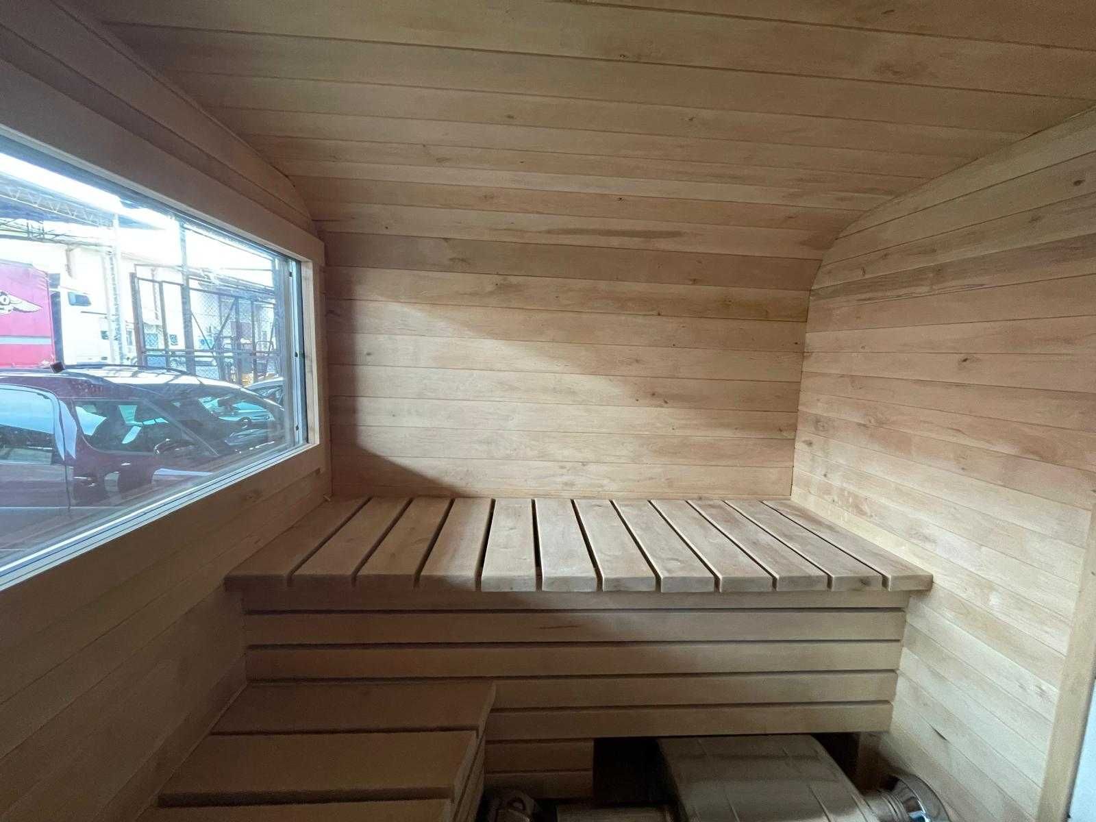 Sauna ogrodowa 400x210 z przedsionkiem, piec na drewno od ręki PROMO!!