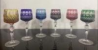 Conjunto de seis maravilhosos copos em cristal alemão nachtmann
