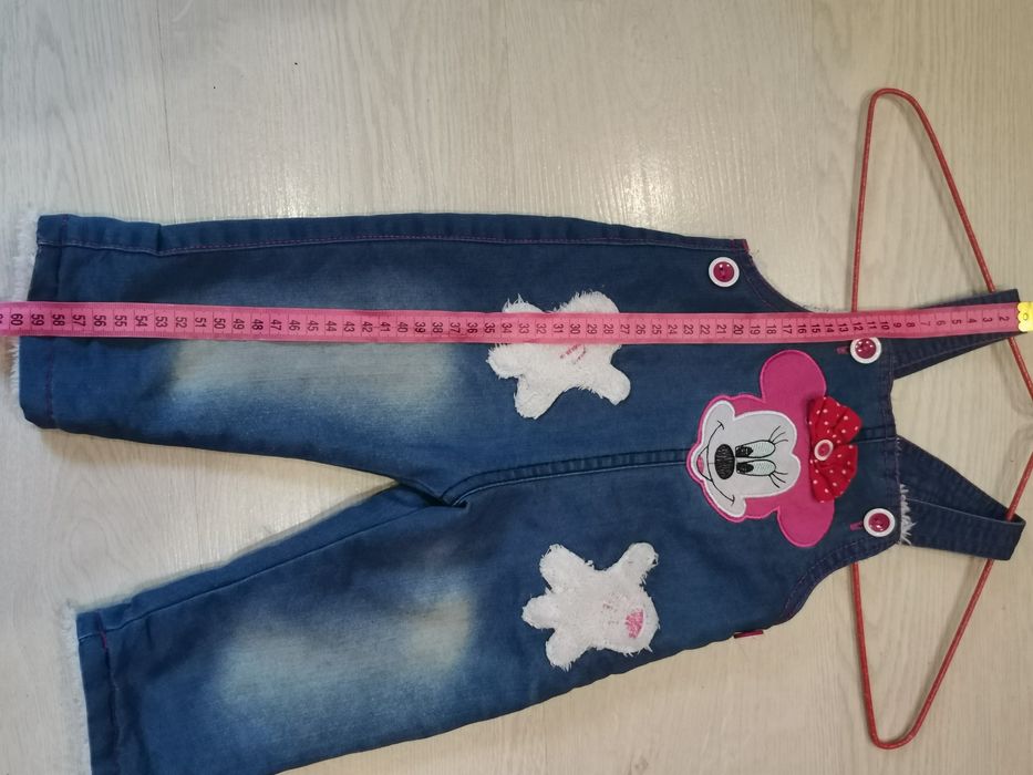 Детский тёплый джинсовый комбез на 1 год