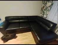 Sofa skórzana z miejscem do spania