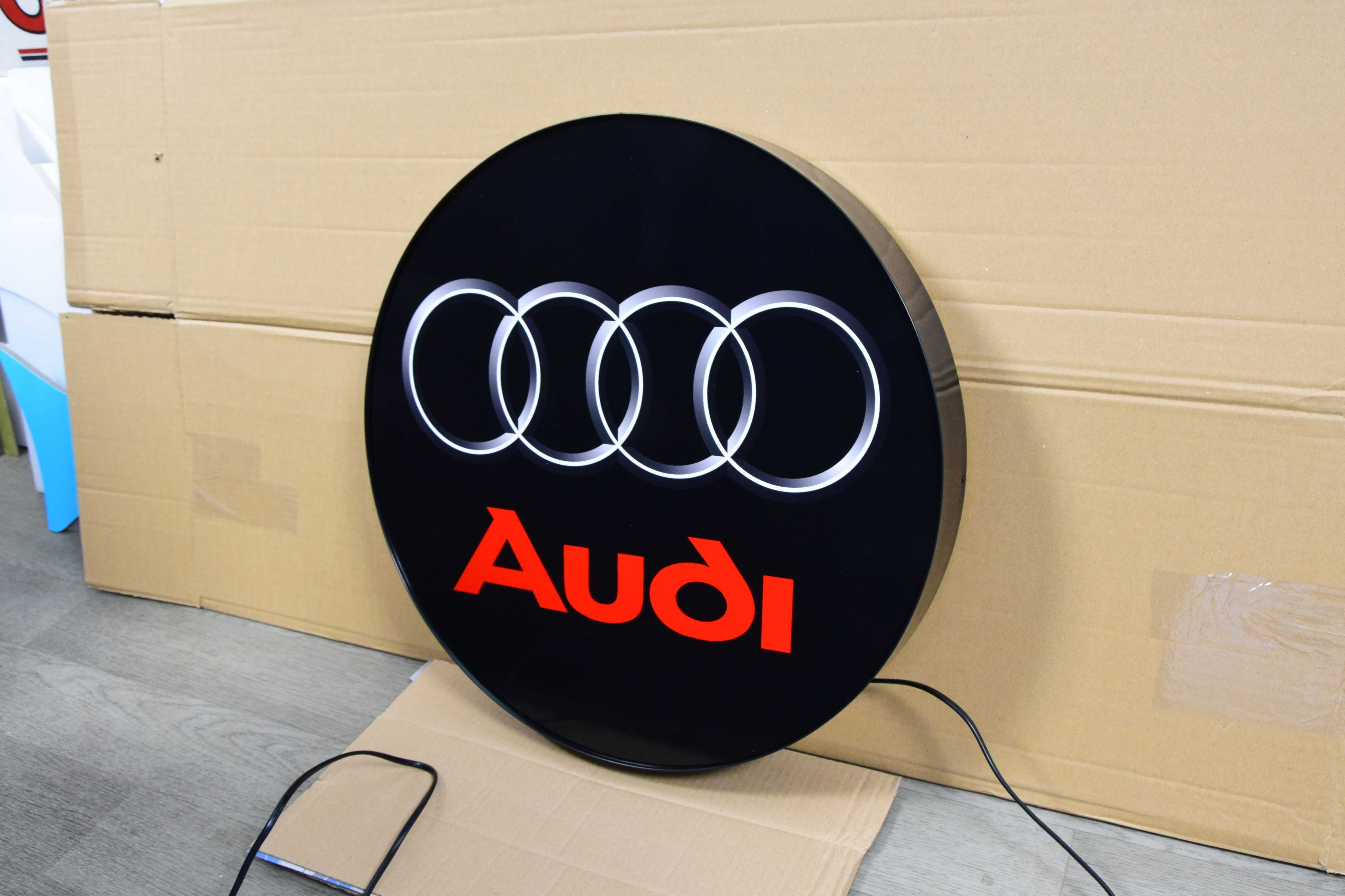 Neon AUDI, Logo LED 3D, Znaczek, Emblemat, Reklama, Baner do serwisu