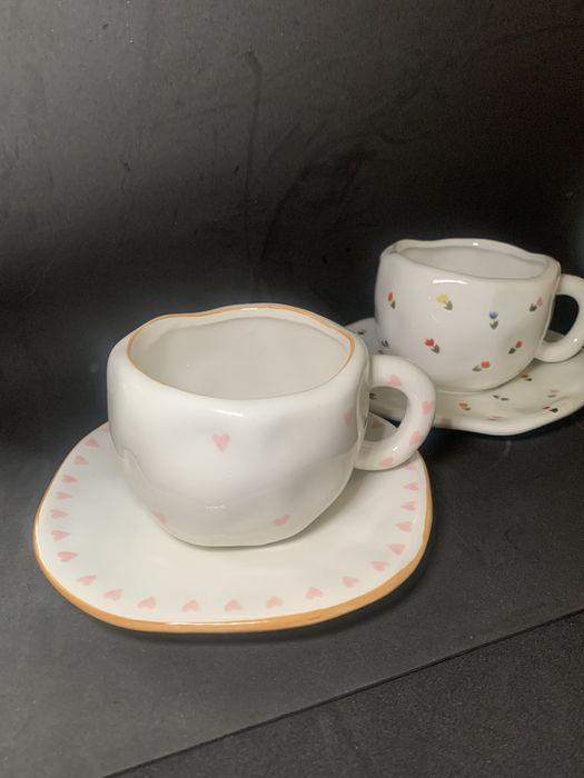 Чашка з блюдцем фарфорова
