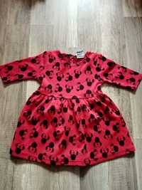 Elegancka czerwona sukienka Minnie Mouse 80 cm
