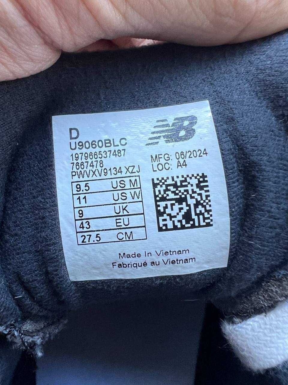 ОРИГІНАЛ! New Balance 9060 Charcoal 42.5 43 | U9060BLC