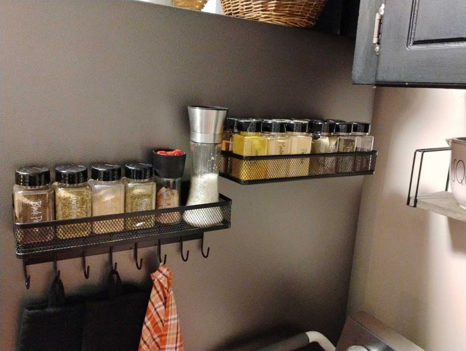 Przybory kuchenne 3 sztuki czarne magnetyczne do kuchni metalowe