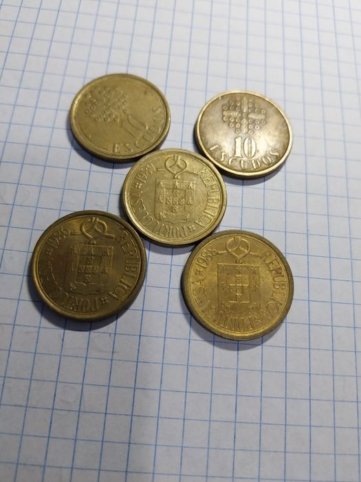 Moeda 10 escudos de 1986 a 2001 Portugal
