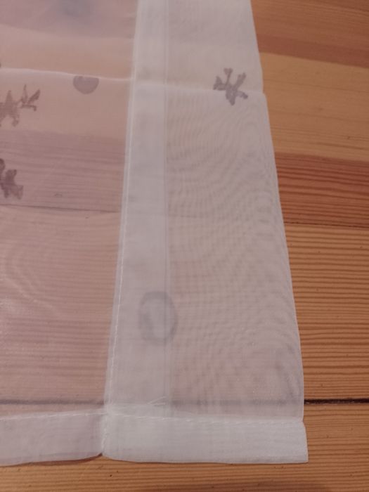 2 firany z woalu z płatkami śniegu 132x162 cm