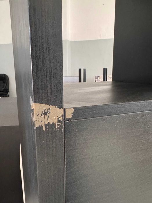 Regał ikea Kallax czarny z wkładami