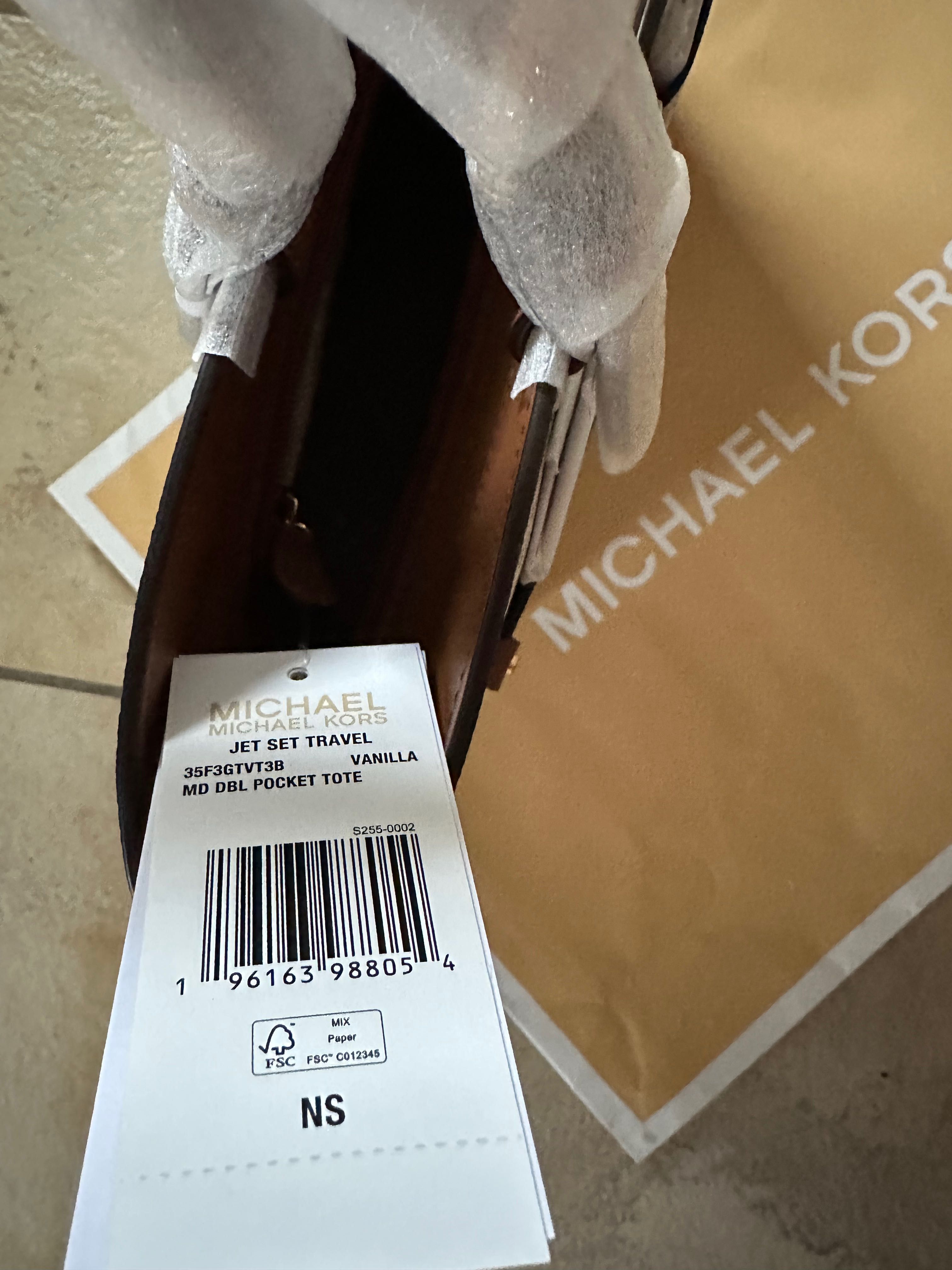 Torebka Michael Kors Shopper Jet Set Medium z Logo Beżowa