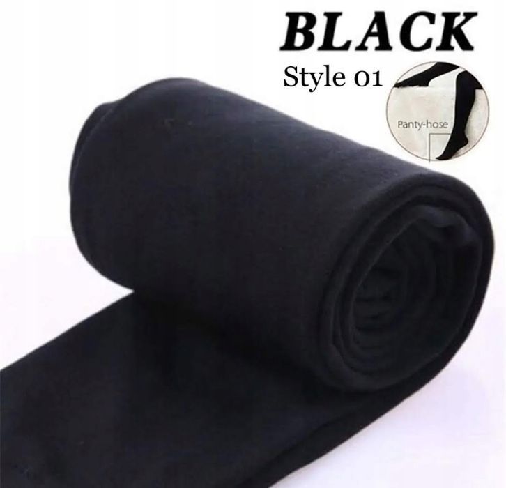legginsy damskie ocieplane getry rajstopy czarne wysoki stan zima