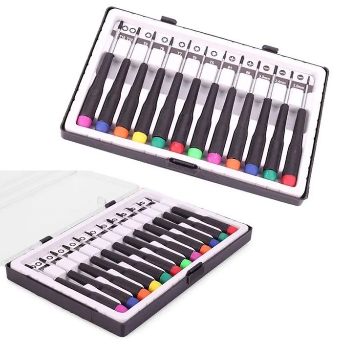 Wkrętaki precyzyjne 12szt śrubokręty torx 5-15 płaski 2-3 krzyżak etui