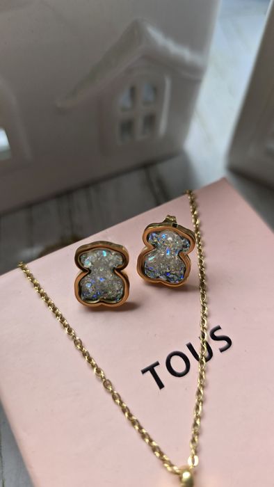 Komplet biżuterii z misiem, nowy