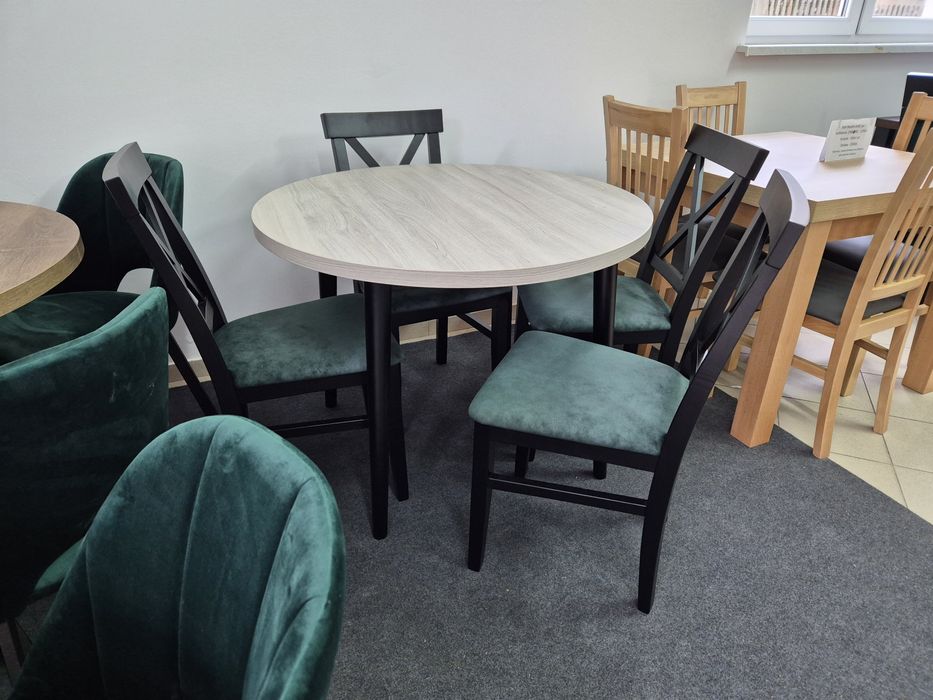 Wyprzedaż! Stoły okrągłe rozsuwane do 2m + 4 krzesła dostępne od ręki