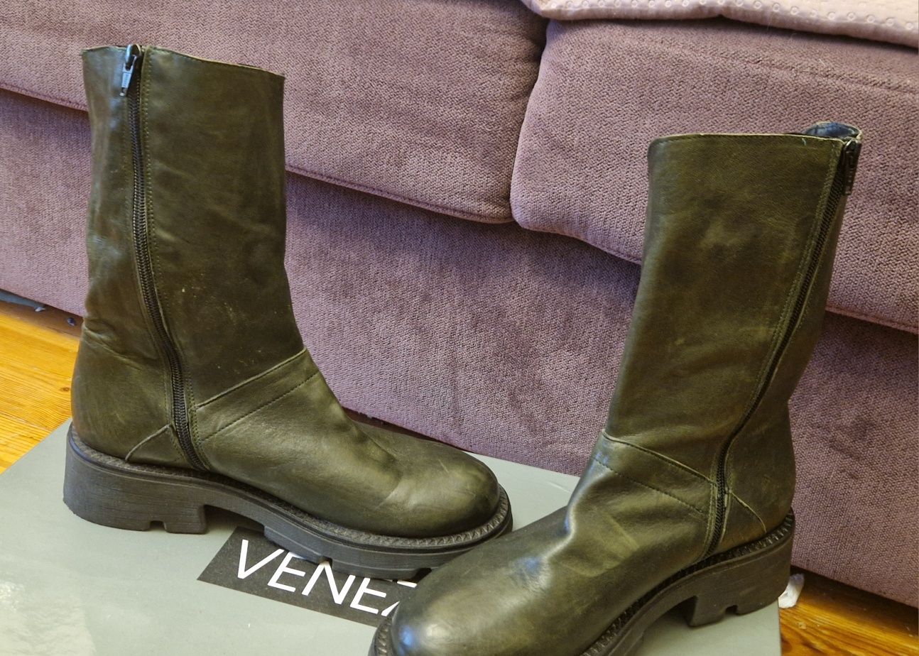 Venezia zielone botki z suwakiem 39