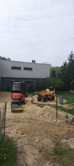 Usługi minikoparką, Wozidło , Koparko-ładowarka,  zagęszczarka