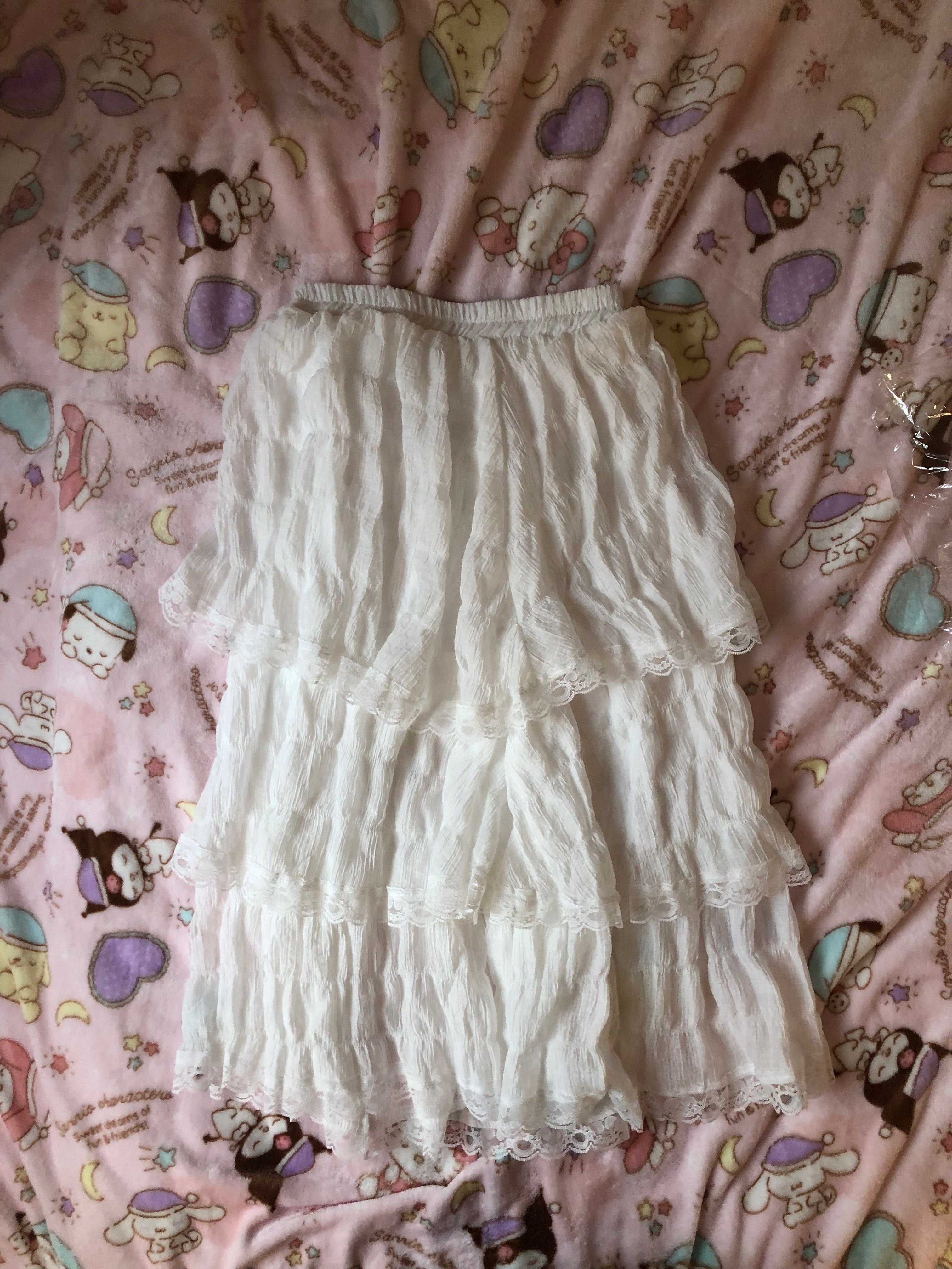 белая длинная юбка лолита