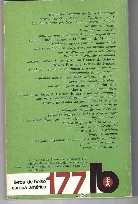 A Escrava Isaura de Bernardo Guimarães