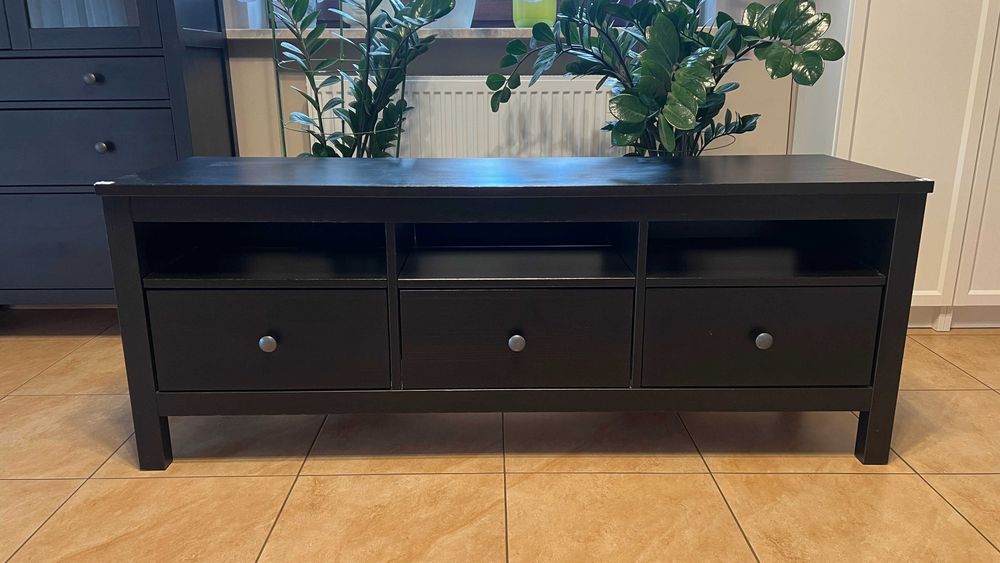 HEMNES - Szafka pod TV, czarnybrąz, 148x47x57 cm