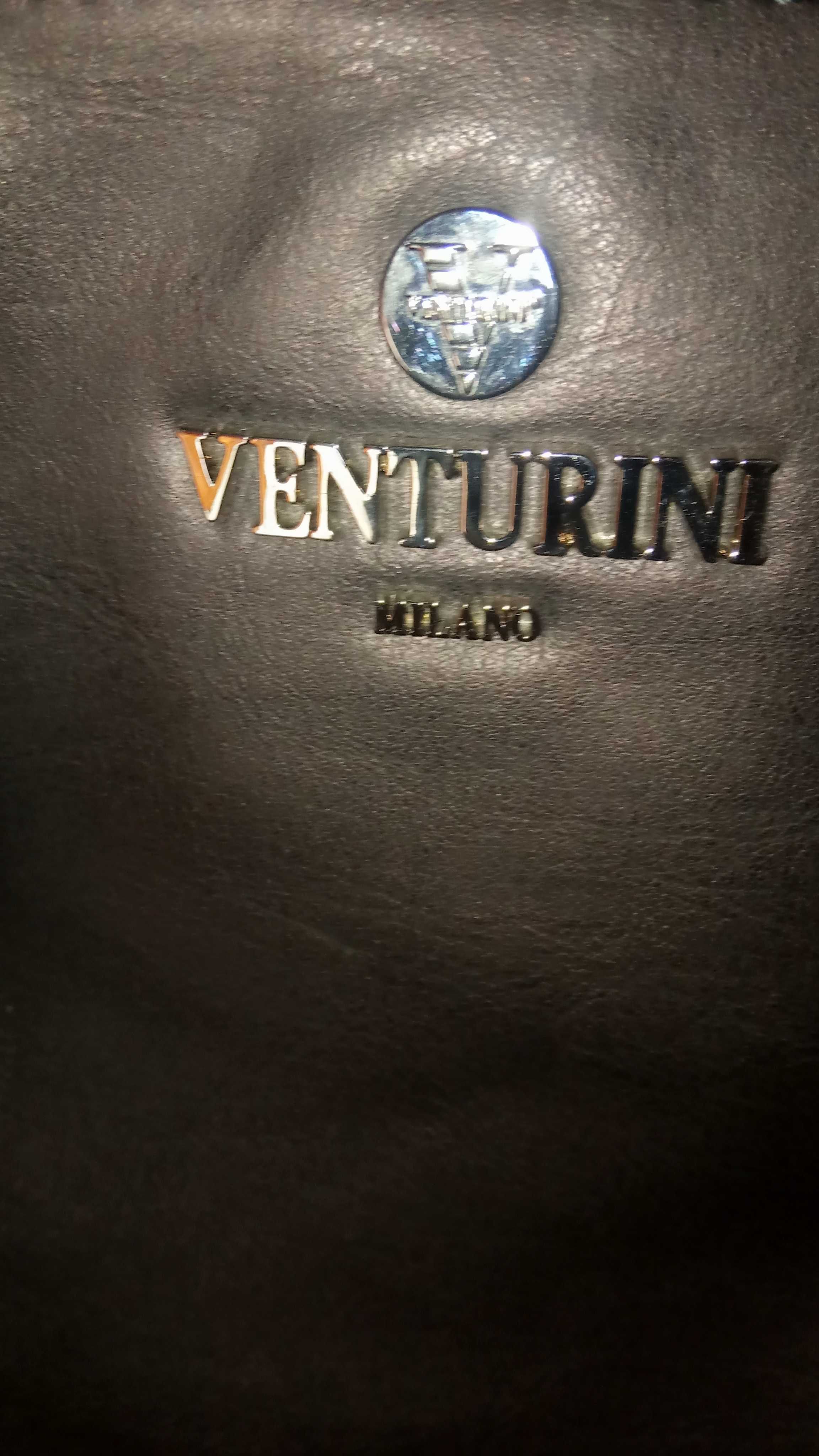 VENTURINI MILANO Nowa duża torebka na ramie i do ręki+odpinany pasek