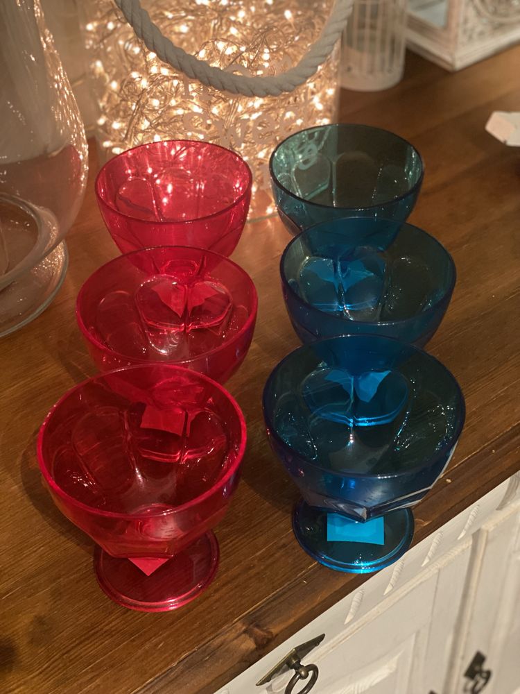 6 szt pucharek pucharki  miski do lodow deserow plastikowe