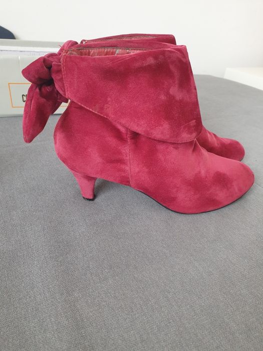 Damskie botki wiosenne, rozmiar 40, bordowe