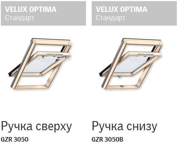 Мансардні Вікна Velux GZR Optima, GLL, GLU VELUX